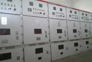 High voltage switchgear line-up at a natural gas compression plant