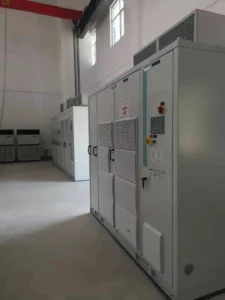 MV soft starter control cabinet row installed at the gas extraction station