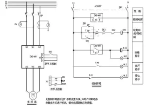 CMC-MX typical application wiring diagram: main circuit breaker and metering with AC220V start stop pushbutton control and fault run stop indicator lamps